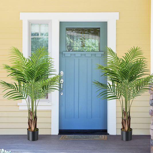 Artificial Palm Paradise Plant, 4.2 Feet Tall, 2 Pack, Green Faux Plants Green at Gallery Canada