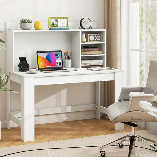 Modern Computer Desk With Hutch, Storage Shelves, White Computer Desks White at Gallery Canada