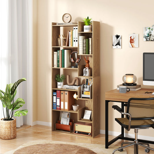 6-Tier Bookshelf, Wooden Bookcase, 2 Anti-Tipping Kits, Natural Bookcases Natural at Gallery Canada