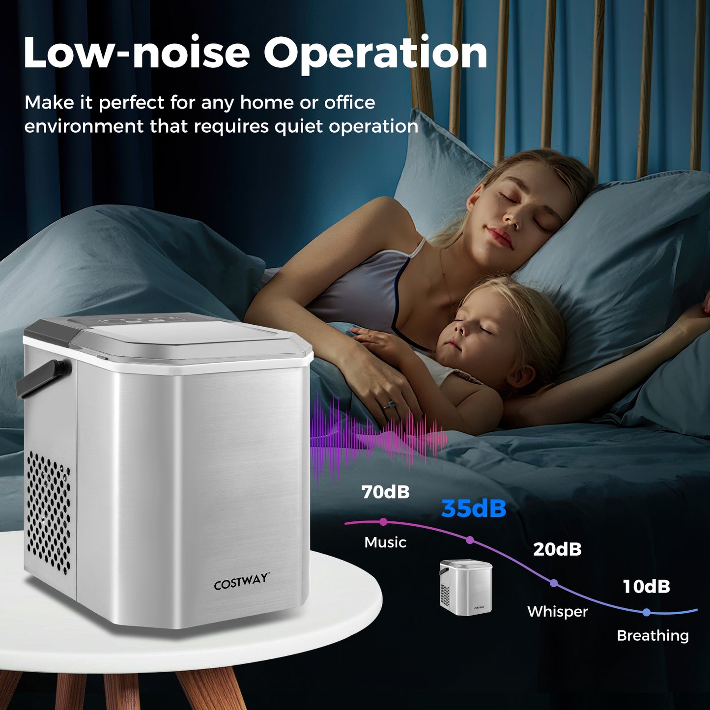 Countertop Ice Maker, Self-Cleaning, Silver Ice Makers at Gallery Canada