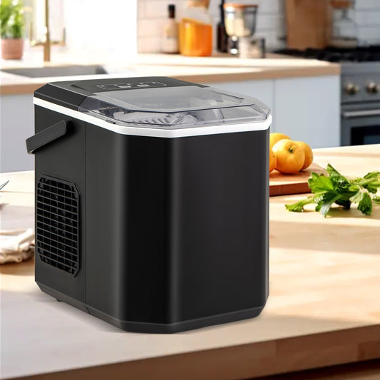 Countertop Ice Maker With Self-Cleaning, Black Ice Makers Black at Gallery Canada