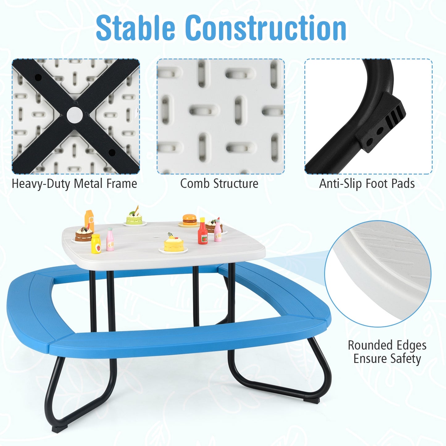 Toddler Outdoor Activity Table with Adjustable and Collapsible Umbrella, White Kids Chairs & Seating at Gallery Canada