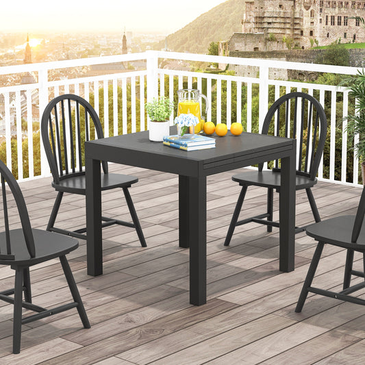 31.5 inches-63 inches Adjustable Patio Expandable Dining Table for 4-6 Person, Gray Dining Tables Gray at Gallery Canada