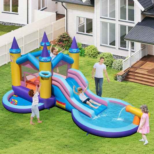 6-in-1 Inflatable Kids Water Park, 735W Blower Bounce House Options at Gallery Canada
