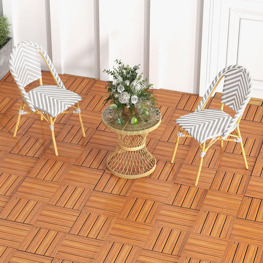 12 x 12 Inch Interlocking Deck Tiles, 18 Pieces, Brown Decorative Fencing & Flooring Brown at Gallery Canada
