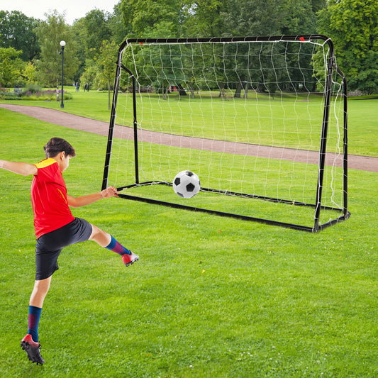 Kids Soccer Rebounder And Goal, Adjustable Height, Black Sport Equipments Black at Gallery Canada