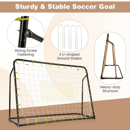Kids Soccer Rebounder And Goal, Adjustable Height, White Sport Equipments White at Gallery Canada