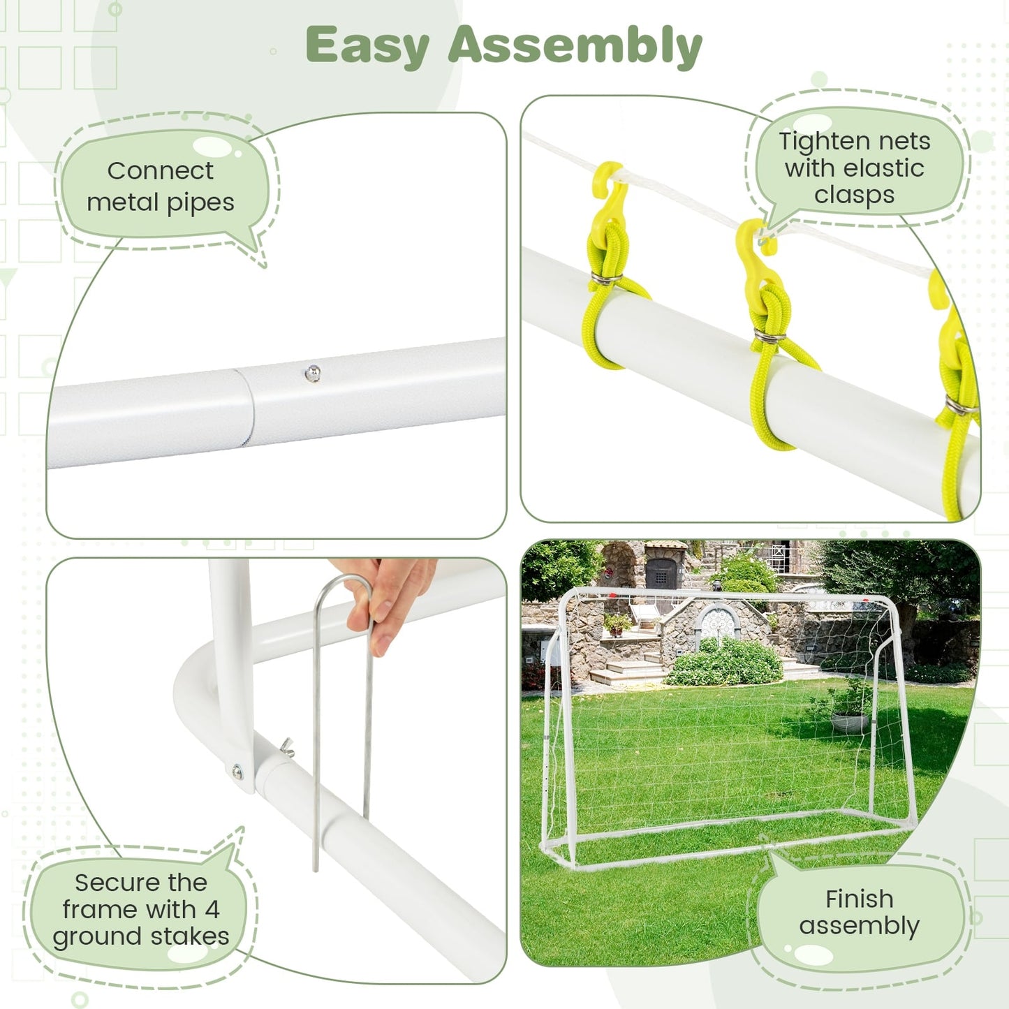 Kids Soccer Rebounder And Goal, Adjustable Height, White Sport Equipments at Gallery Canada