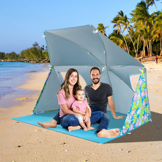 UPF50+ Sun Protection Beach Umbrella Tent with Portable Carrying Bag, Blue Tents Blue at Gallery Canada