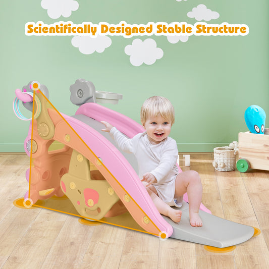4-In-1 Rocking Horse Slide Set, Pink Climbers & Slides Pink at Gallery Canada