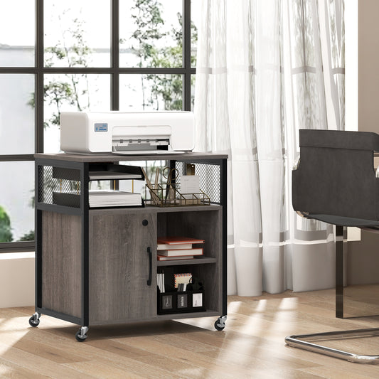 Mobile File Cabinet With Charging Station, Cable Management Hole, Gray File Cabinets Gray at Gallery Canada