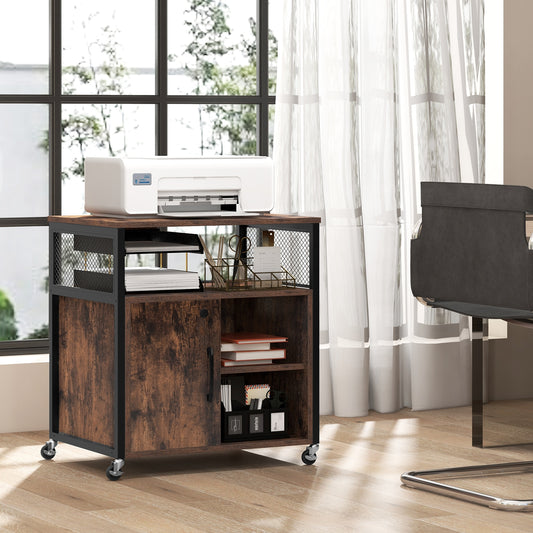 Mobile File Cabinet With Charging Station, Brown File Cabinets Brown at Gallery Canada
