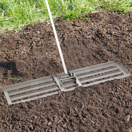 Lawn Leveling Rake, 46 x 10 Inch, Heavy Duty, Silver Lawn Care Tools Silver at Gallery Canada