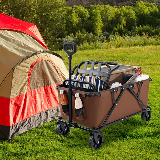 Collapsible Folding Wagon Cart, Adjustable Handlebar, Coffee Garden Carts Coffee at Gallery Canada