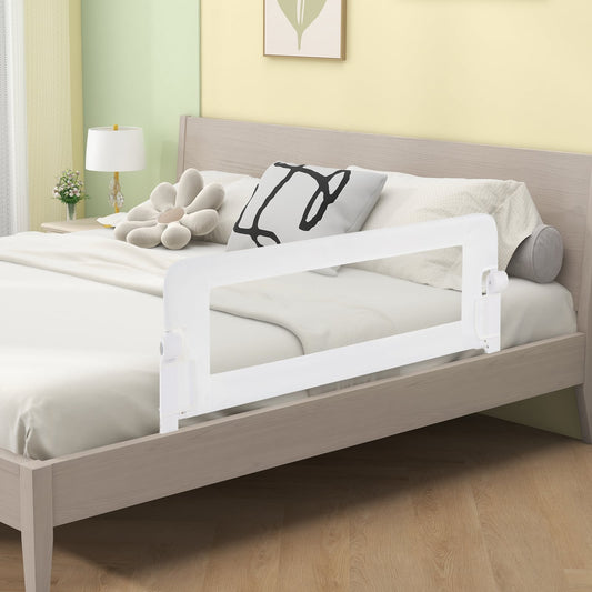 Foldable Baby Bed Rail, Swing Down Guard Rail, White Bassinets & Bedside Sleepers White at Gallery Canada