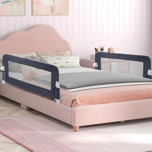 Foldable Bed Rail Swing Down Baby Bed Guard Rail, Gray Bassinets & Bedside Sleepers Gray at Gallery Canada