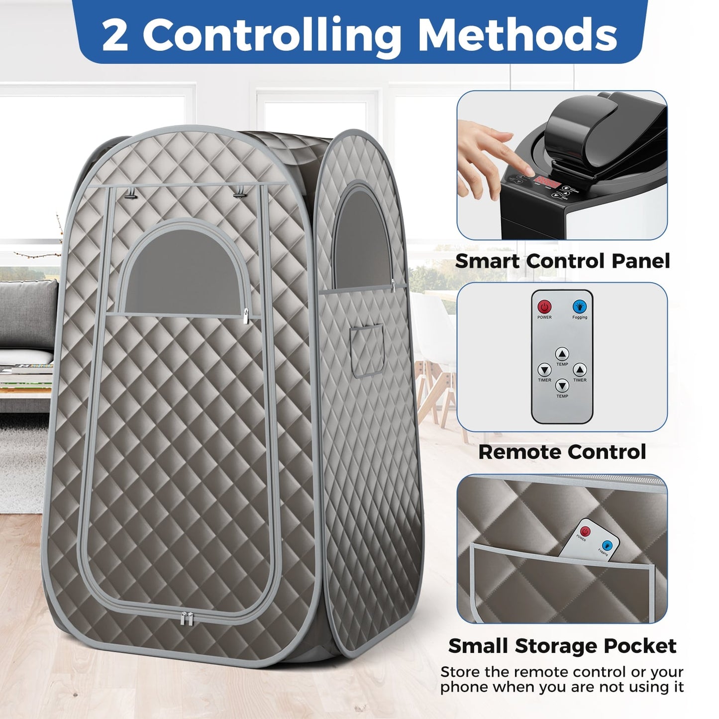 Full-Body Sauna Tent, 1000W 3L Steam Generator, Gray Spa & Salon at Gallery Canada