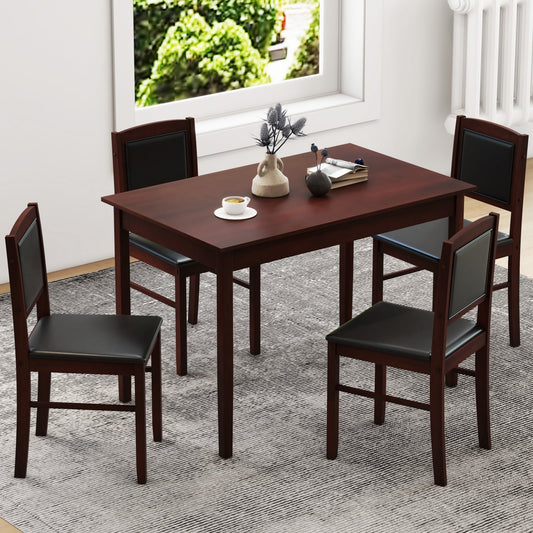 5-Piece Dining Set, 4-Person, Rubber Wood Legs, Brown Dining Room Sets Brown at Gallery Canada
