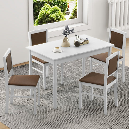 5-Piece Dining Set For 4, Rubber Wood Legs, White Dining Room Sets White at Gallery Canada