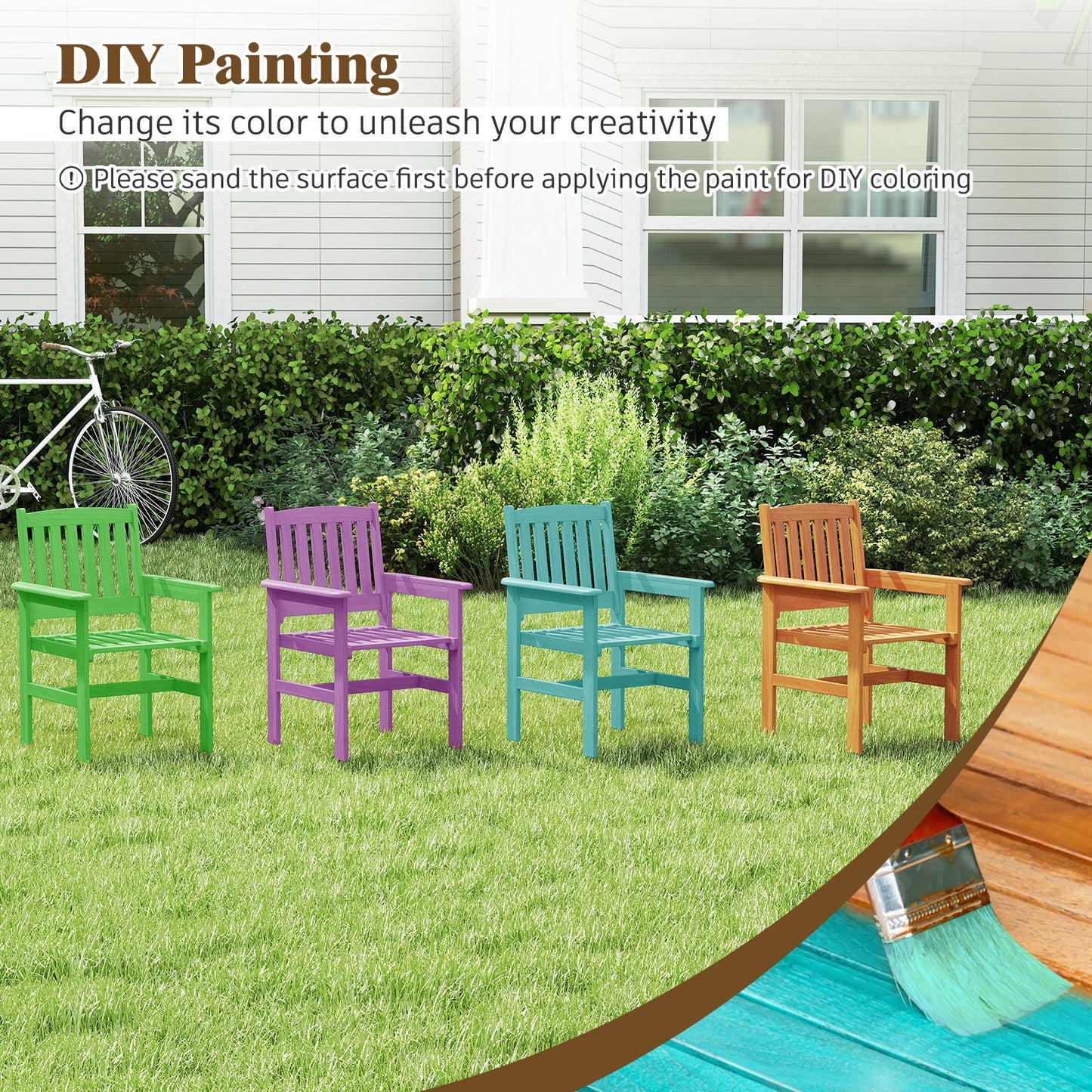 Wooden Patio Chairs Set Of 2, Natural Patio Dining Chairs at Gallery Canada