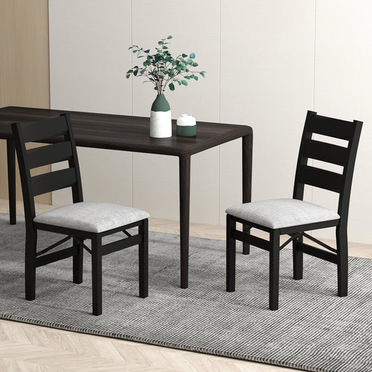 Modern Upholstered Folding Chairs, Set of 2, Black Dining Chairs Black at Gallery Canada