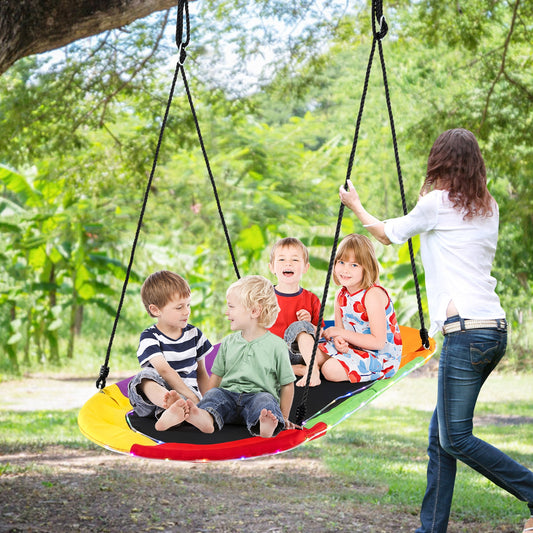 60 Inches Saucer Swing With LED Lights, Multicolor Swing & Playsets Multicolor at Gallery Canada