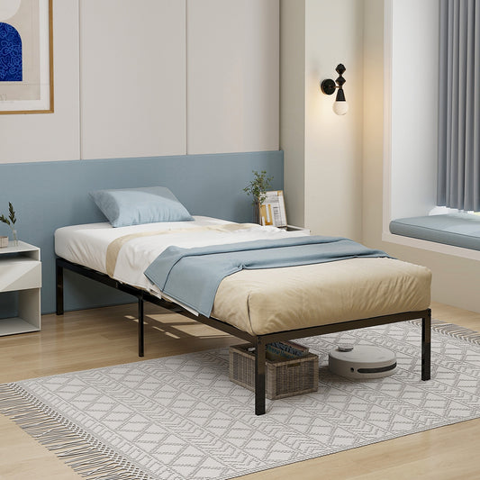 14 Inch Heavy Duty Metal Platform, Black Simple Bed Frame Black at Gallery Canada