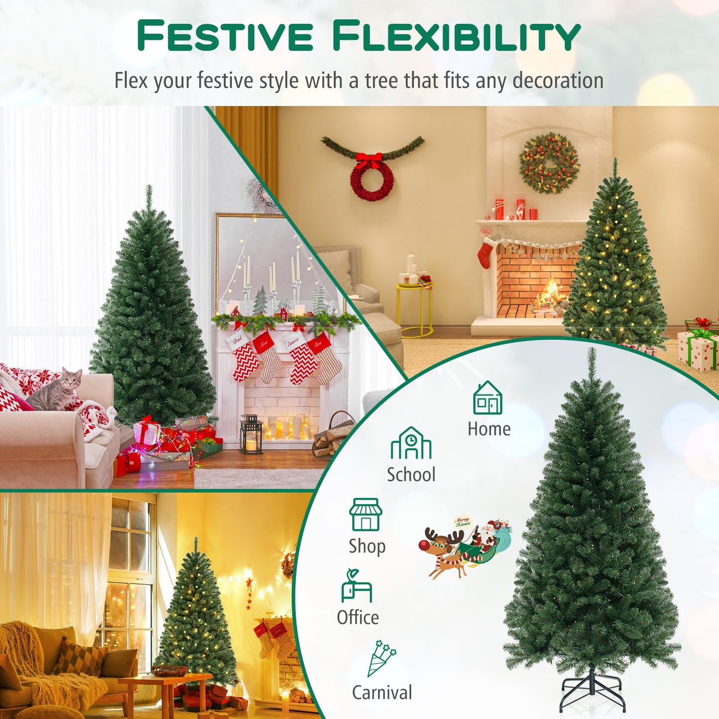 Artificial Christmas Tree, 6/7/8 FT, 568/830/1182 Tips, 200/250/400 LED Lights, Green Christmas Tree at Gallery Canada