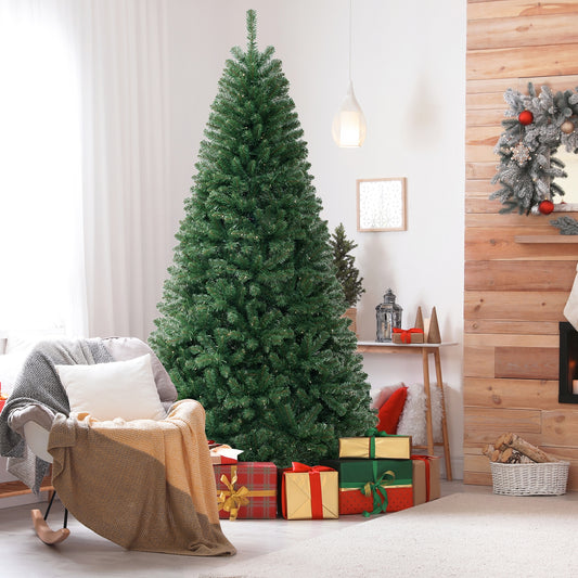 6/7/8 Ft Artificial Christmas Tree, 568/830/1182 Tips, 200/250/400 LED Lights, Green Christmas Tree Green at Gallery Canada
