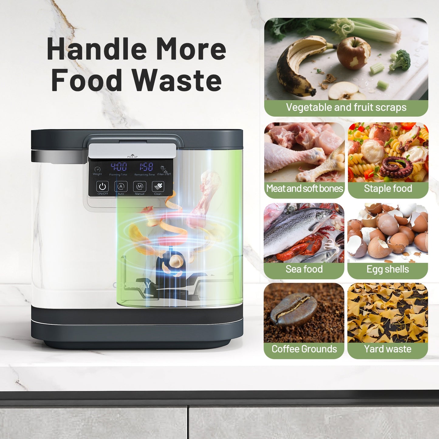 4 L Electric Kitchen Composter With Lid, LED Display, Black Food Mixers & Blenders at Gallery Canada