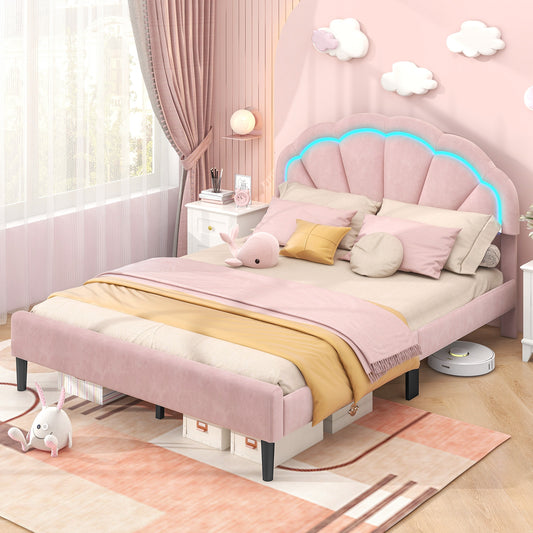 LED Bed Frame, Adjustable Headboard, Metal Feet, Queen Size, Pink Beds & Bed Frames Options at Gallery Canada