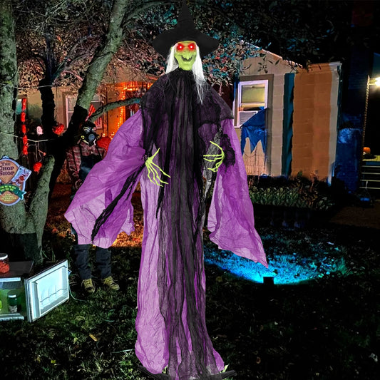 Halloween Standing Witch, 7.2 ft, Lighted Eyes, Automatic Arm Movement Halloween Options at Gallery Canada