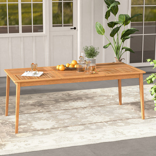 8-Person Acacia Wood Outdoor Dining Table, Rectangular, Natural Patio Dining Tables Natural at Gallery Canada