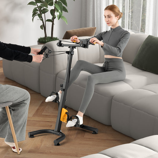 Pedal Exerciser with Adjustable Handgrip for Seniors, Yellow Exercise Bikes Yellow at Gallery Canada