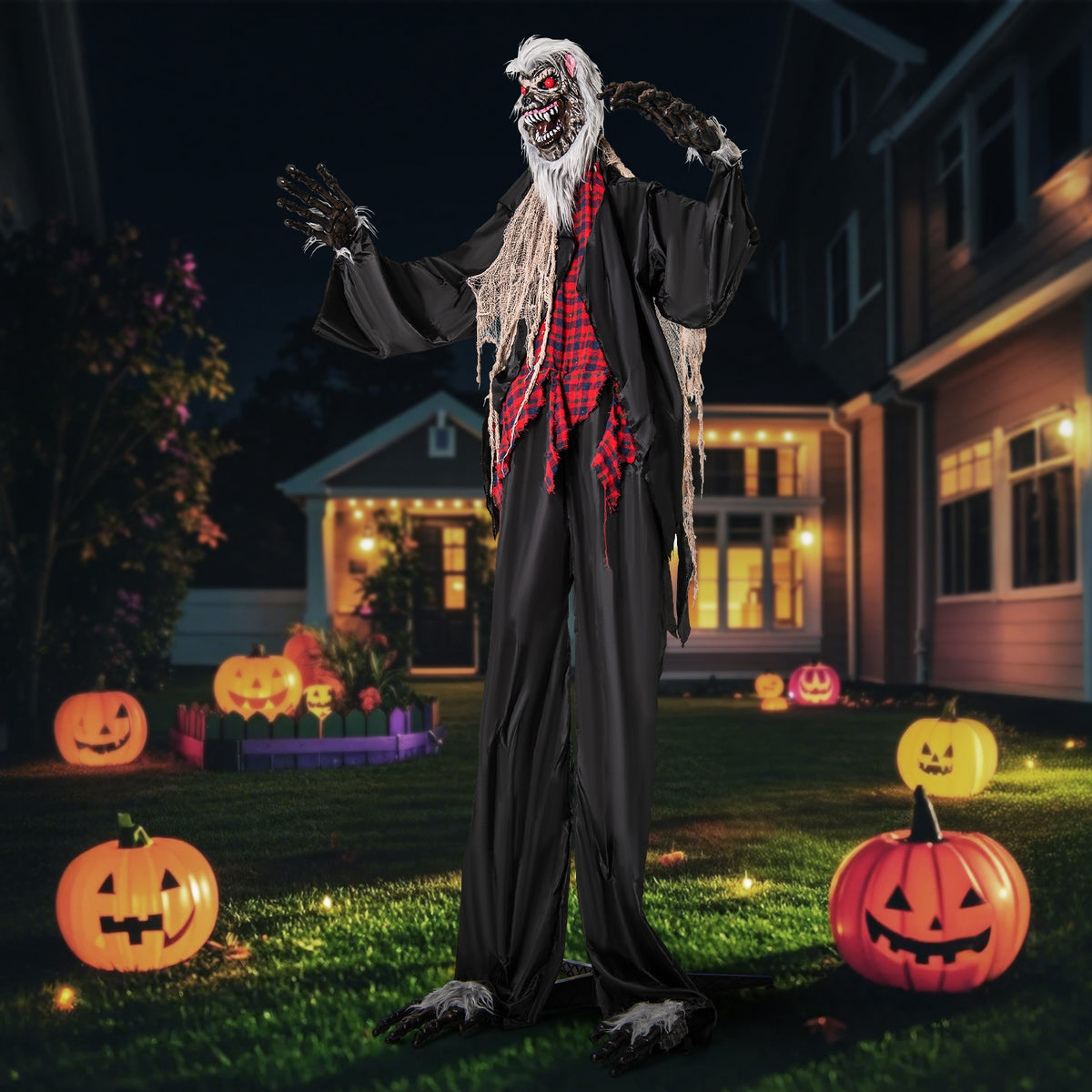 8.2 FT Animatronic Werewolf, Howling Sounds, Poseable Arms, Red Eyes Halloween at Gallery Canada