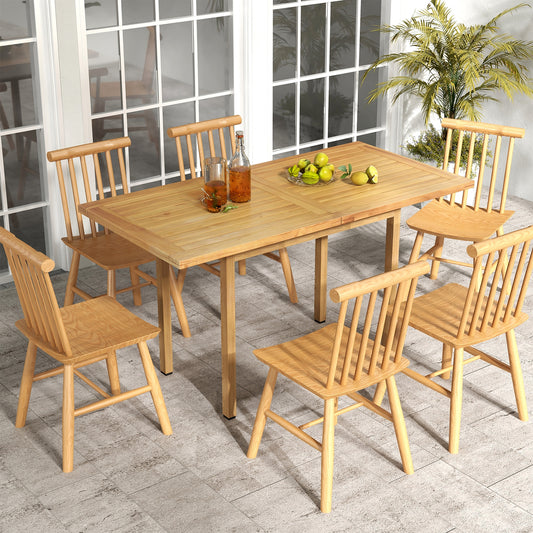 Indoor Outdoor Teak Wood Slatted Tabletop Panel, 2 Square, Natural Patio Dining Tables Natural at Gallery Canada