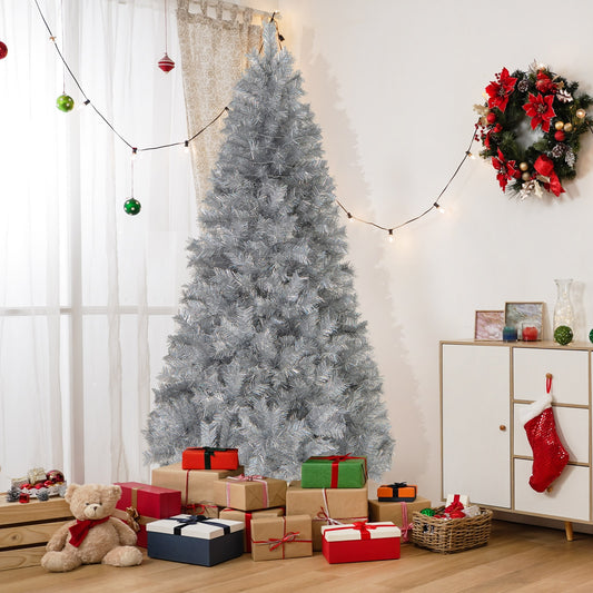 Artificial Christmas Tree With LED Lights, 7FT, Silver Christmas Tree Silver at Gallery Canada