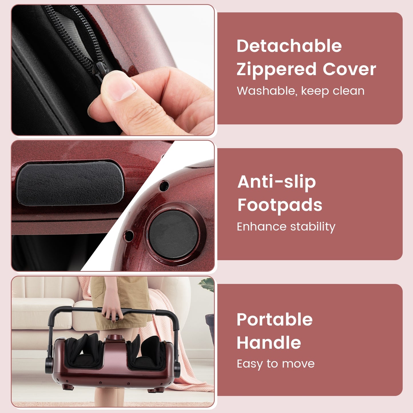 Foot and Calf Massager with Heat for Blood Circulation Pain Relief, Red Foot Massager at Gallery Canada