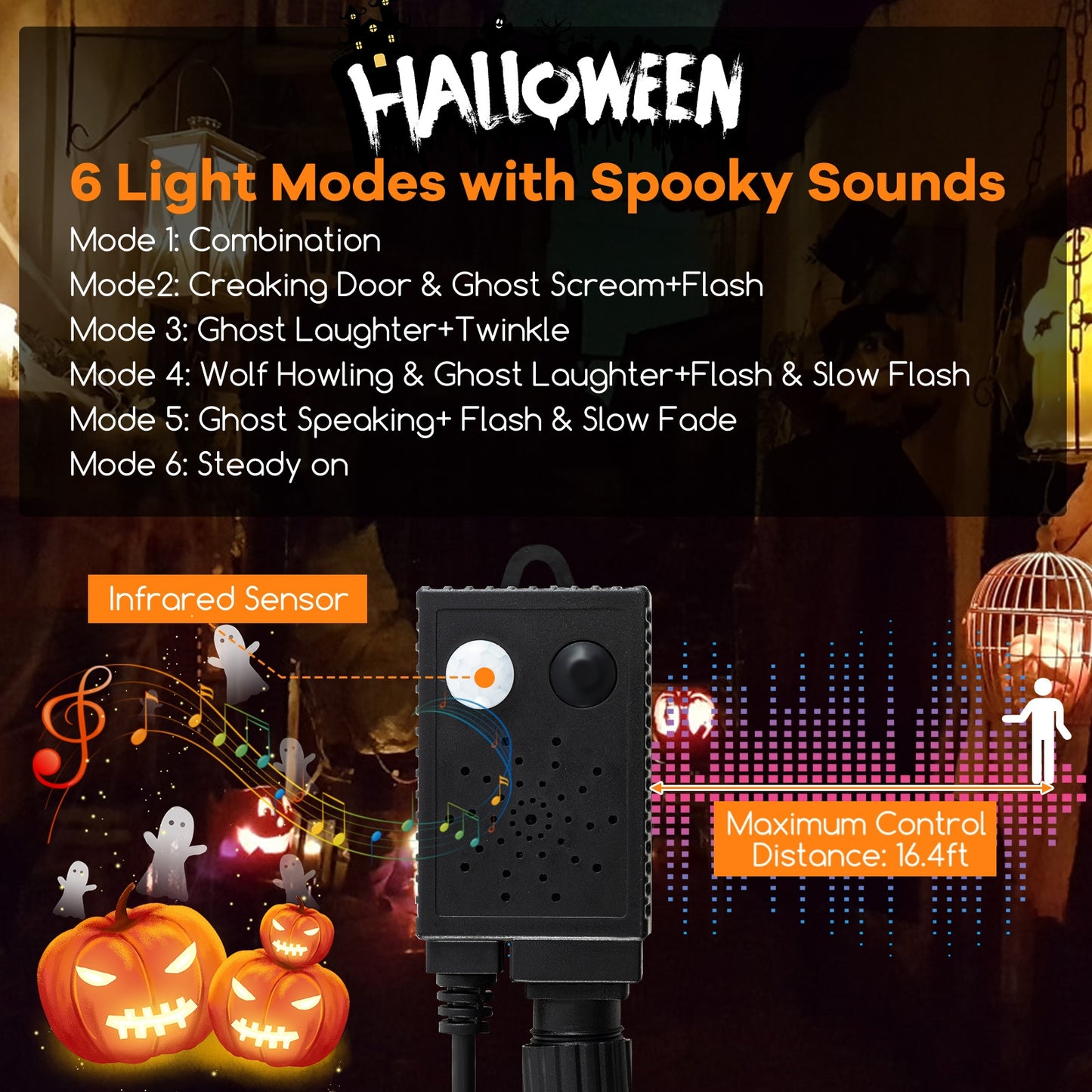 4.5 Feet Artificial Halloween Tree, 6 Lighting Modes, 5 Musics Halloween at Gallery Canada