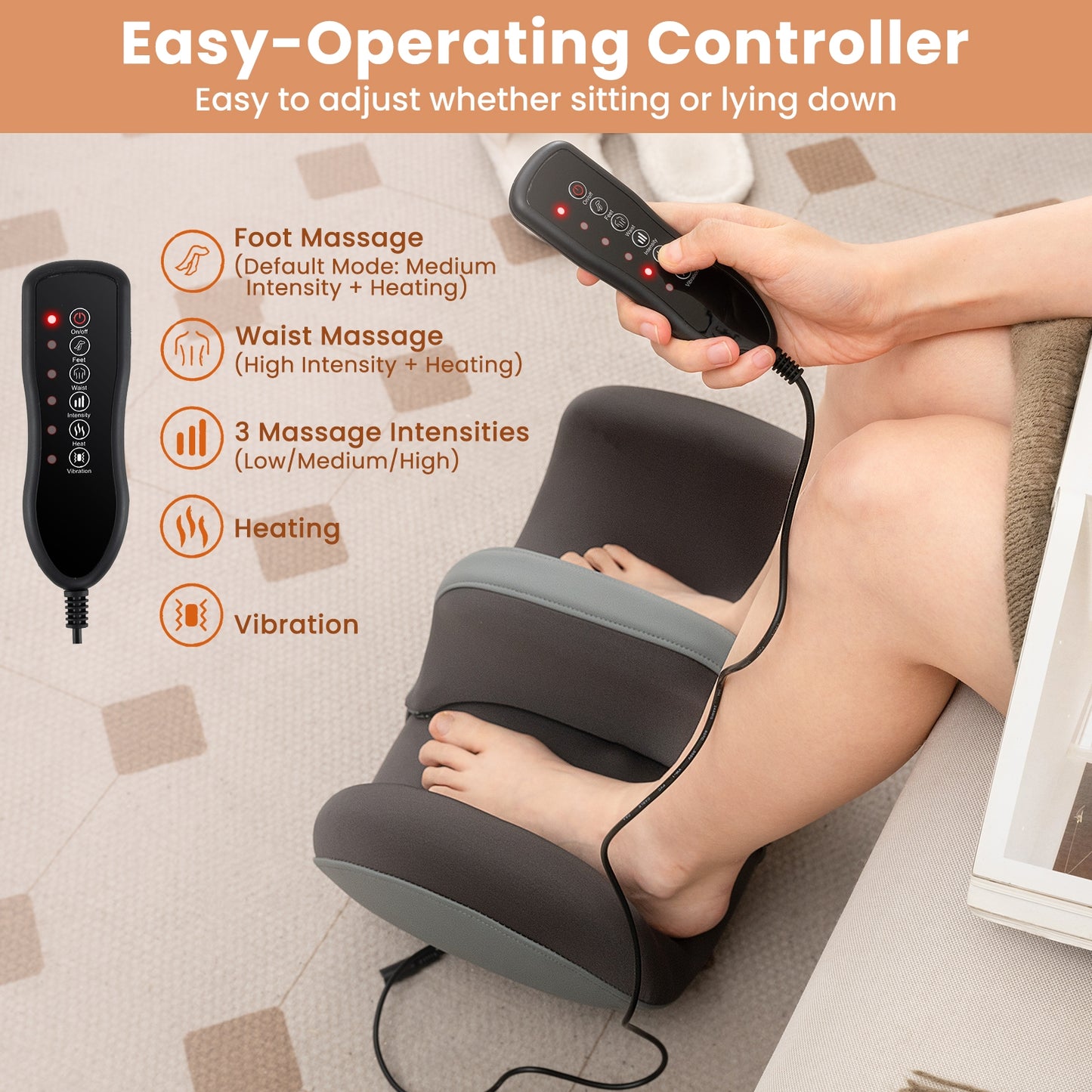 Foot and Calf Massager with Heat Gift for Women Men Mom Dad, Gray Foot Massager at Gallery Canada