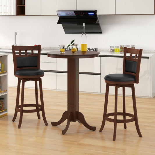Wood Pub Round Dining Table with Pedestal Base, Espresso Dining Tables Espresso at Gallery Canada
