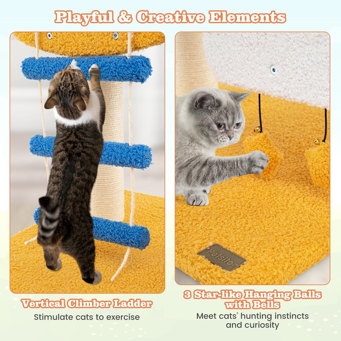 Small Aviation Cat Tree, Helicopter Perch, Yellow Cat Trees Condos & Scratchers at Gallery Canada
