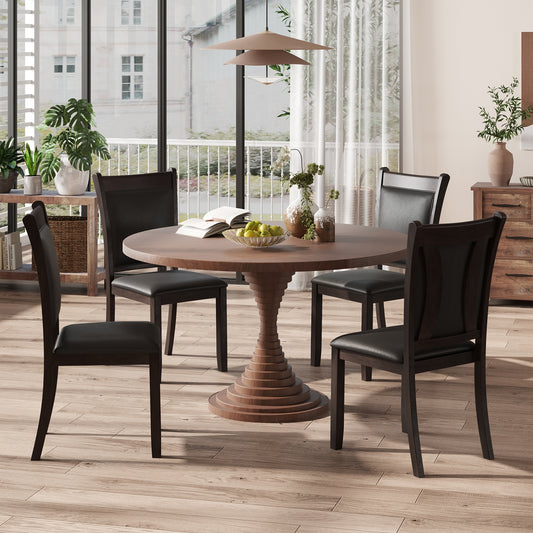 Faux Leather Dining Chairs, Set of 2, Padded Seat, Gray Dining Chairs Gray at Gallery Canada