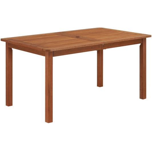 Outdoor Solid Wood Dining Table, 6-Person, Natural Patio Dining Tables Natural at Gallery Canada