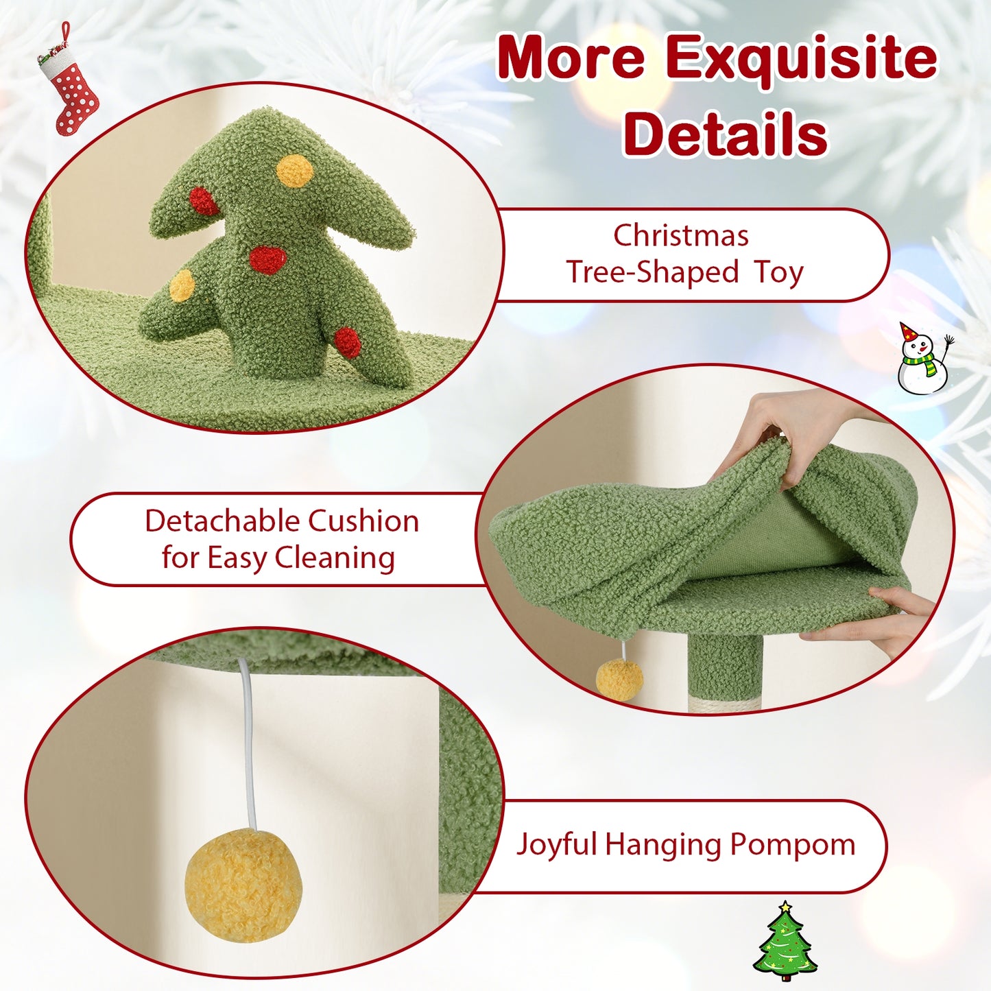 Christmas Cat Tree With Sisal Scratching Posts, Gift Box Condo, Green Cat Trees Condos & Scratchers at Gallery Canada