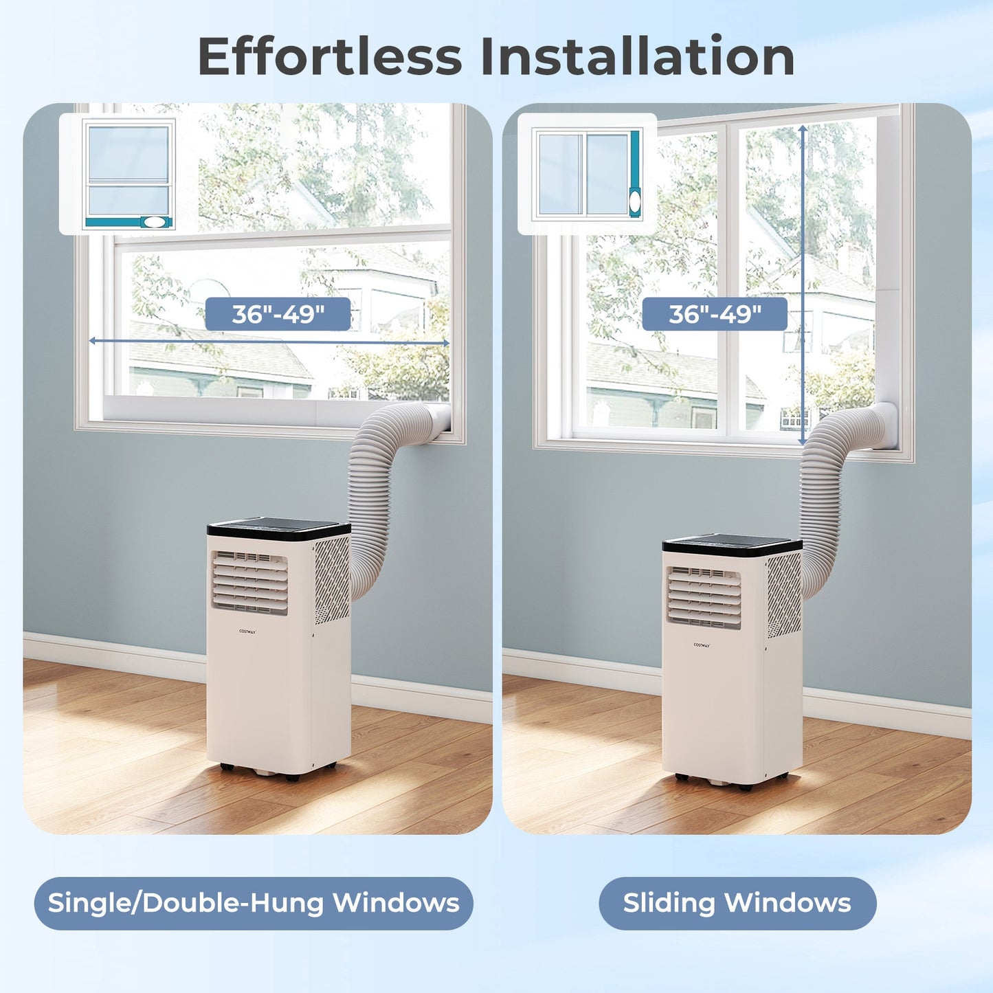 10000 BTU Portable Air Conditioner 3 in 1 Floor AC Unit, White