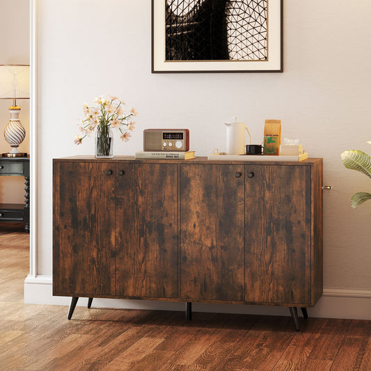 Mid Century Modern Buffet Sideboard, Adjustable Shelves, Brown Sideboards Cabinets & Buffets Rustic Brown at Gallery Canada