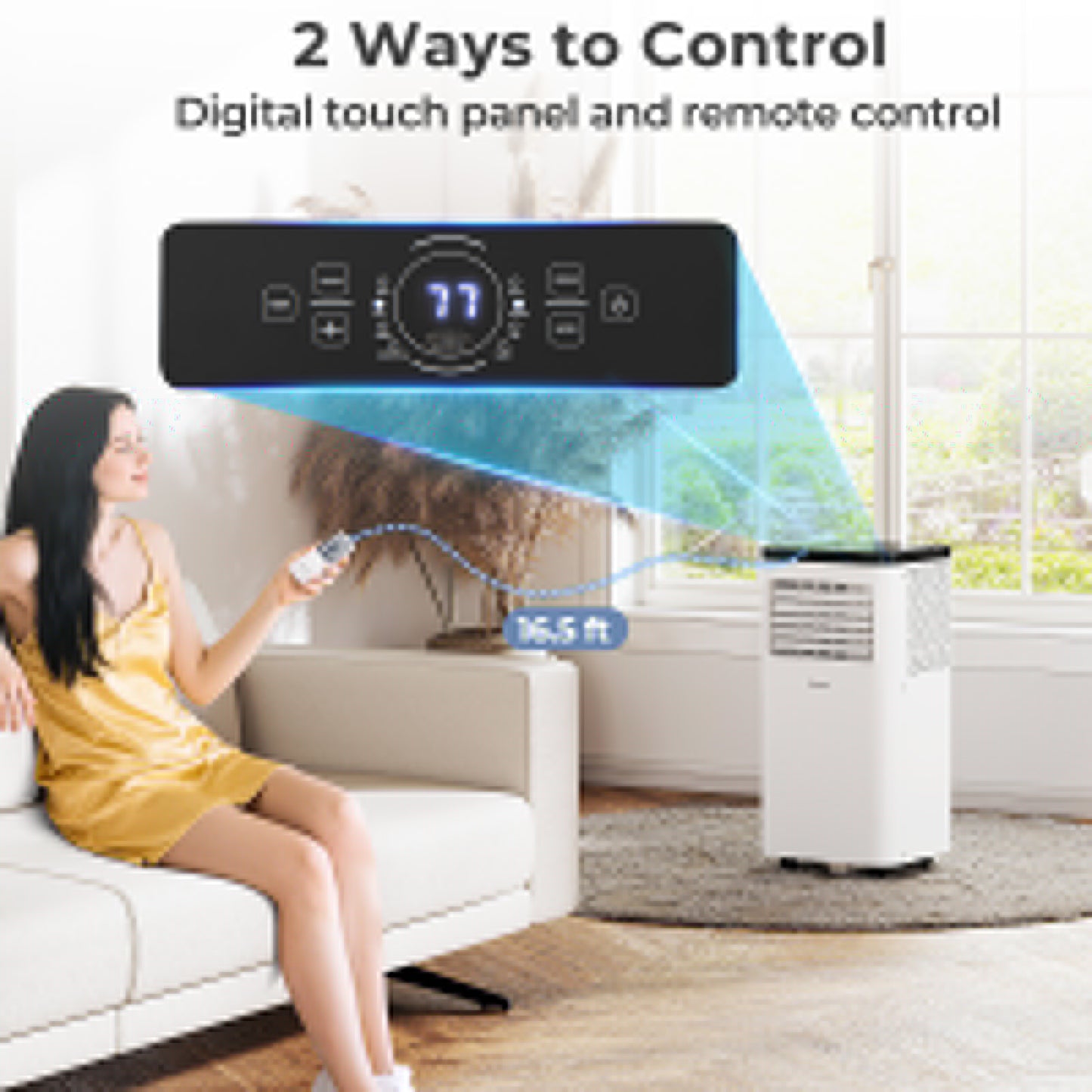 8000 BTU Portable Air Conditioner 3 in 1 Floor AC Unit, White