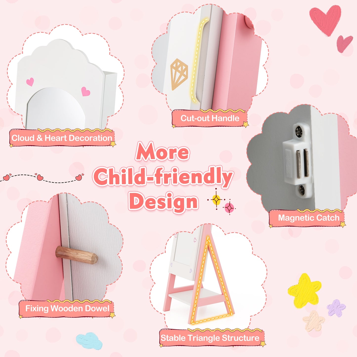 Kids Jewelry Organizer, Full Length Mirror Drawers, White Kids Vanities at Gallery Canada
