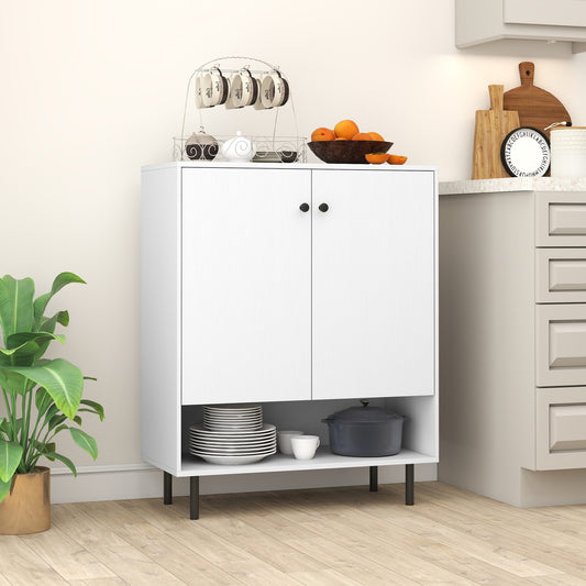 2-Door Sideboard Buffet Cabinet, Adjustable Shelf, White Sideboards Cabinets & Buffets White at Gallery Canada